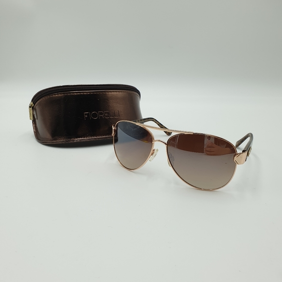 ⬇️$40⬇️Forielli Brown Lens Gold tone Metal Aviator Sunglasses Rome - Picture 10 of 16